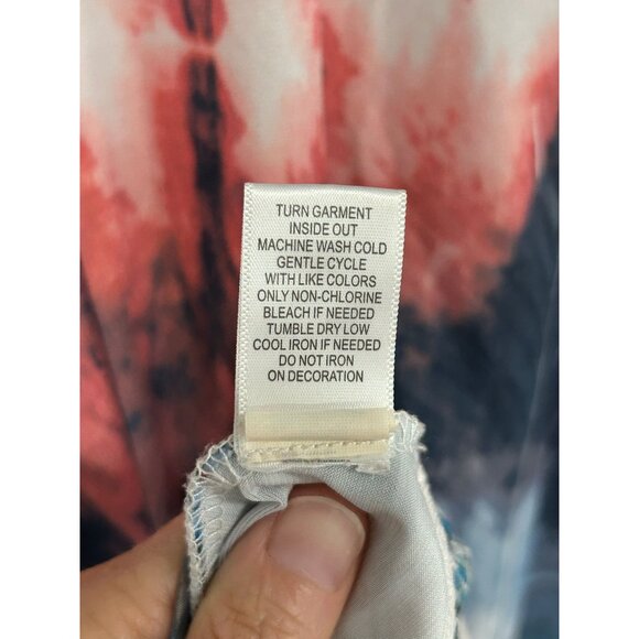 OneWorld Asymmetrical Tie Dye Sleeveless Dress With Rhinestones SZ XLarge - Picture 8 of 11